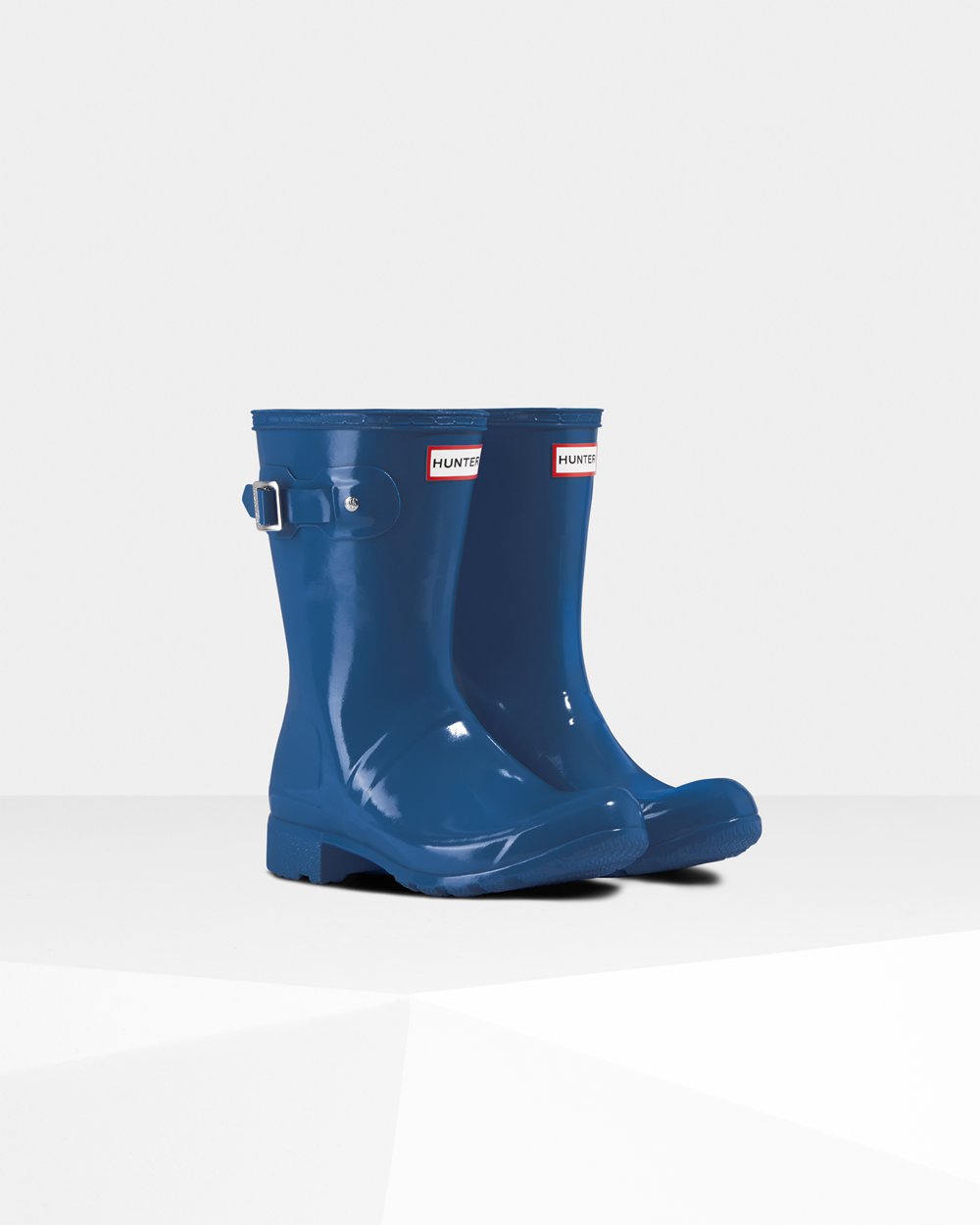 Botas de Lluvia Cortas Hunter Mujer - Original Tour Foldable Gloss - Azules - IPWSKJB-94